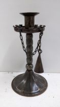 An Arts & Crafts candlestick, possibly by Goberg, 21.5cm Location: If there is no condition report