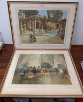William Russell Flint - Washing Day and Argument in Ballet prints, signed in pencil 35xm x 56cm