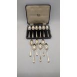 Silver teaspoons to include two sets of five, one set hallmarked Sheffield 1921 and the other