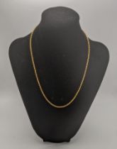 A 9ct gold fine rope link necklace 8.25g 46cmL Location: If there is no condition report shown,