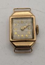 A 18ct gold ladies Onsetta wristwatch, no strap 6.6g Location: If there is no condition report