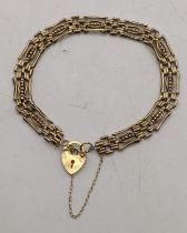 A 9ct gold gate link style bracelet 6.7g Location: If there is no condition report shown, please