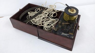 An early 20th century mahogany cased crystal radio set by A.W. Gamage Ltd Location: If there is no