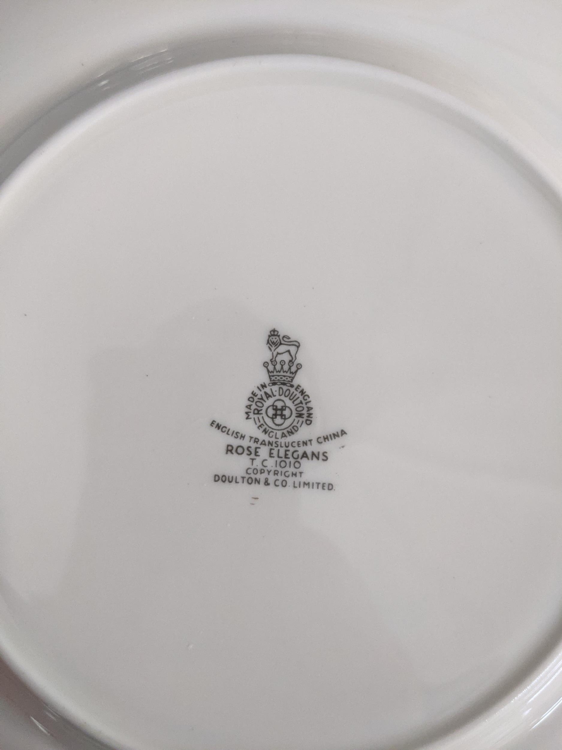 A Royal Doulton dinner service 'Rose Elegans' pattern comprising of dinner plates, two lidded - Image 5 of 5