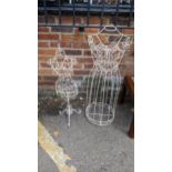 Two white painted metal wire mannequins Location: If there is no condition report shown, please