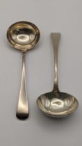 A pair of Georgian of Soloman Hougham sauce ladles total weight 115.2g Location: If there is no