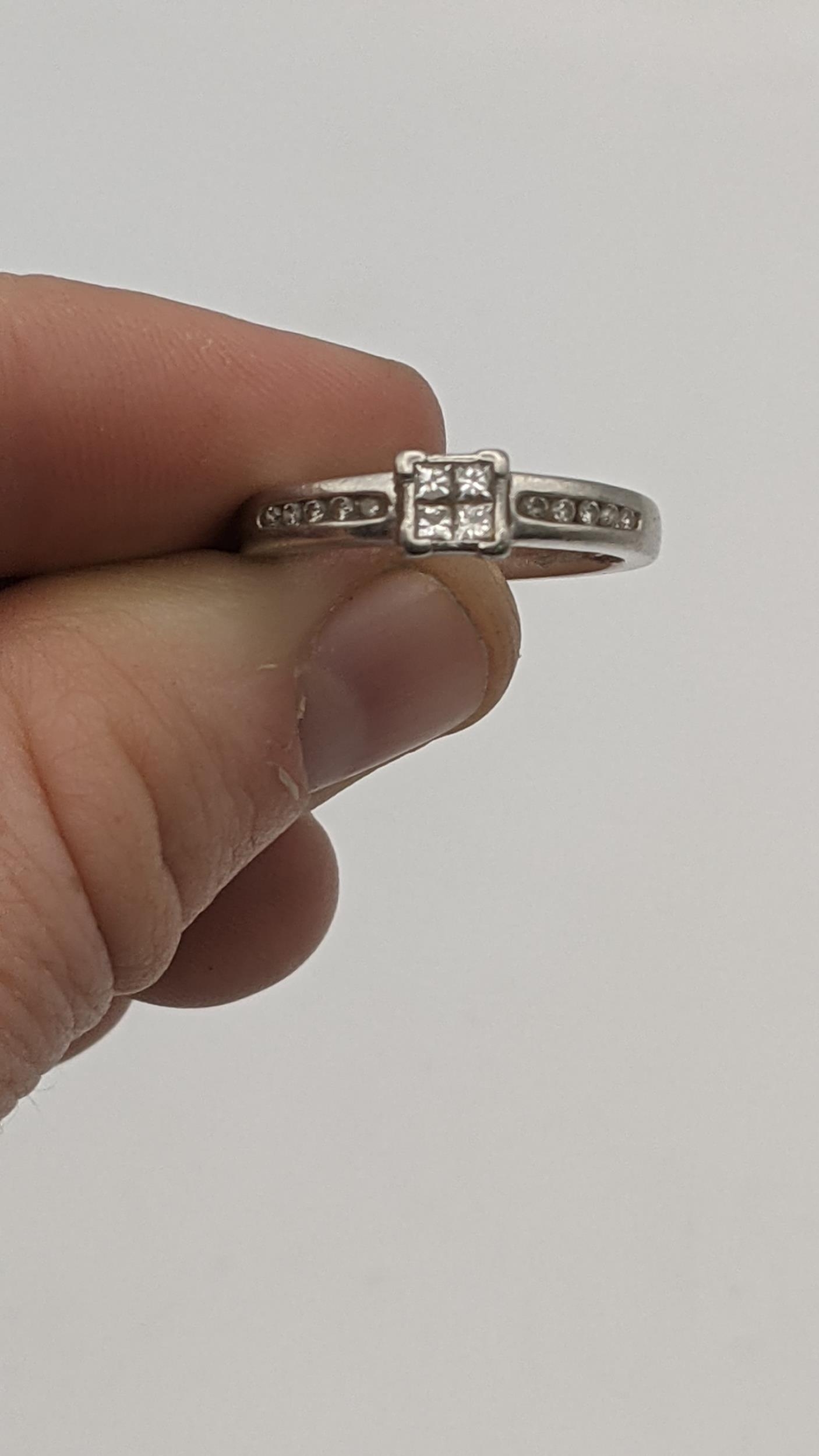 A platinum and diamond ring, 4.75g Location: If there is no condition report shown, please request - Image 2 of 2