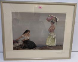 William Russell Flint - Rosa and Marissa print, signed in pencil, 44cm x 60cm Location:G If there is