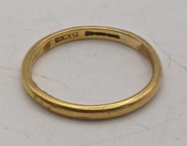 A 22ct gold wedding ring 3.8g Location: If there is no condition report shown, please request