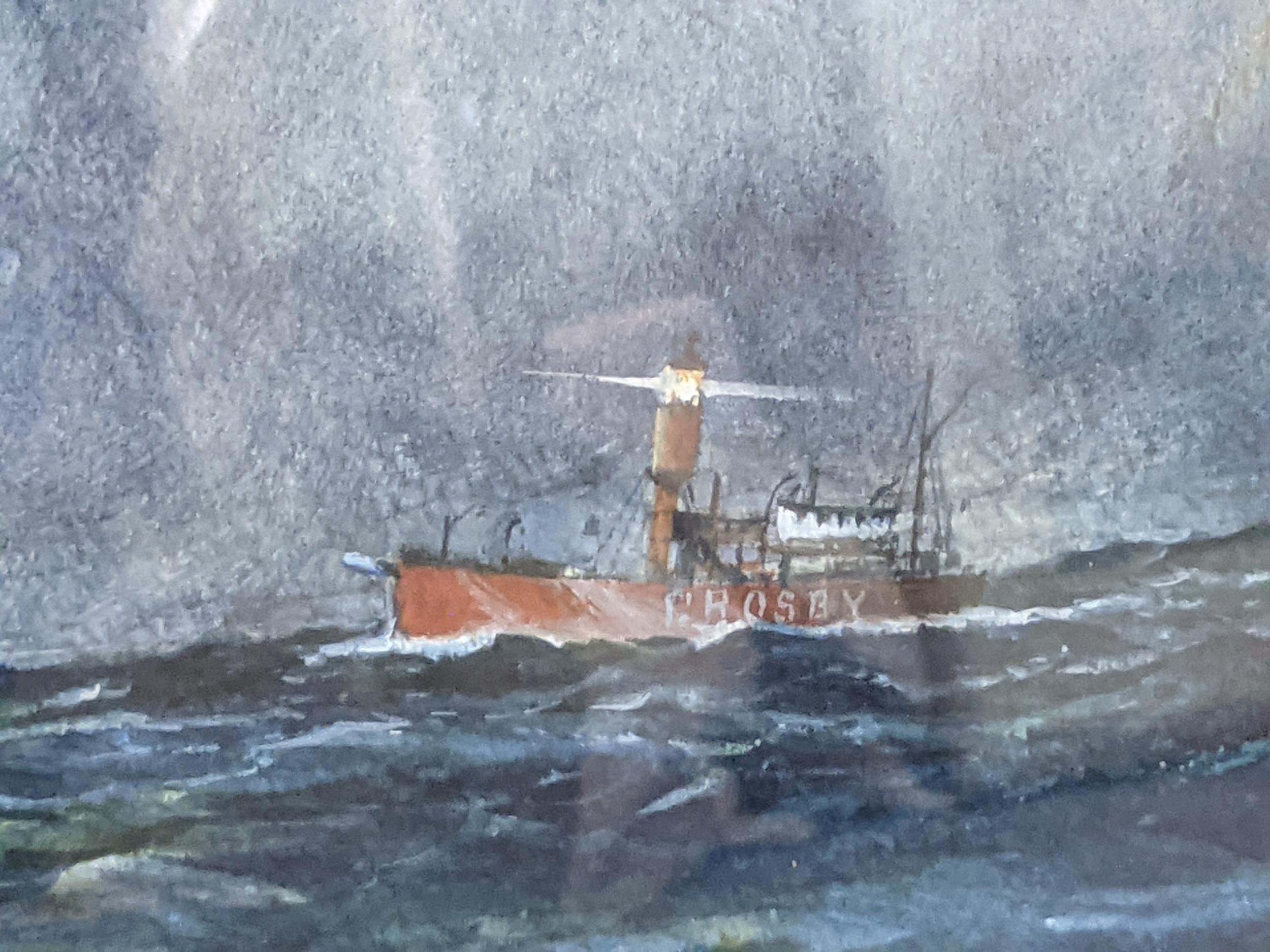 A watercolour depicting HMS Patroclus, a British Armed Merchant Cruiser and another boat in the - Bild 5 aus 10