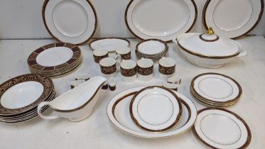 A Royal Doulton Tennyson pattern dinner service to include a tureen, plates, bowls and other items