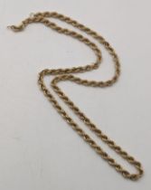 A 9ct gold rope link necklace no clasp 11.65 Location: If there is no condition report shown, please