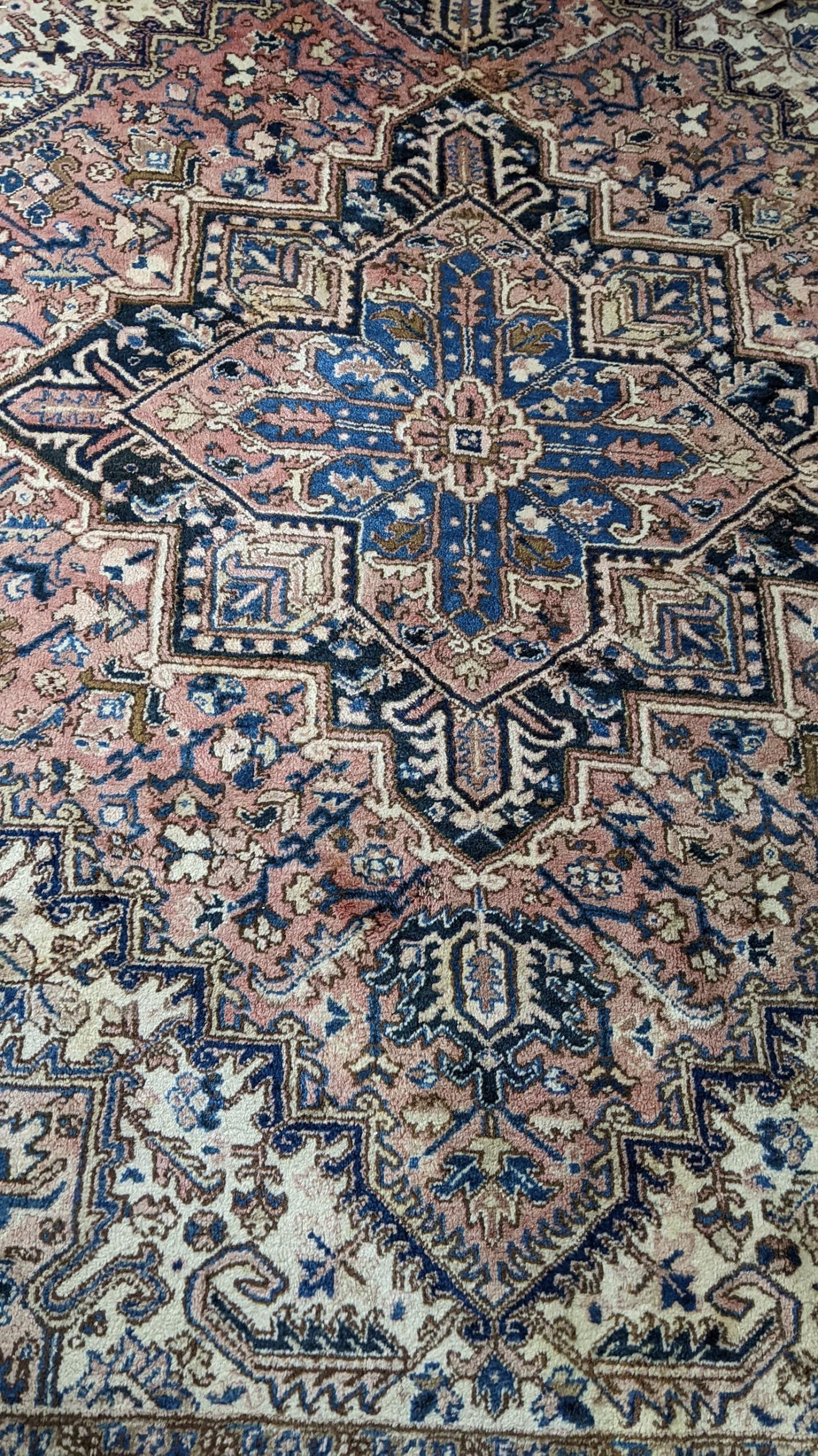 A Persian handwoven rug having a central motif and geometric designs 333cm x 250cm Location:RAB If - Image 2 of 5