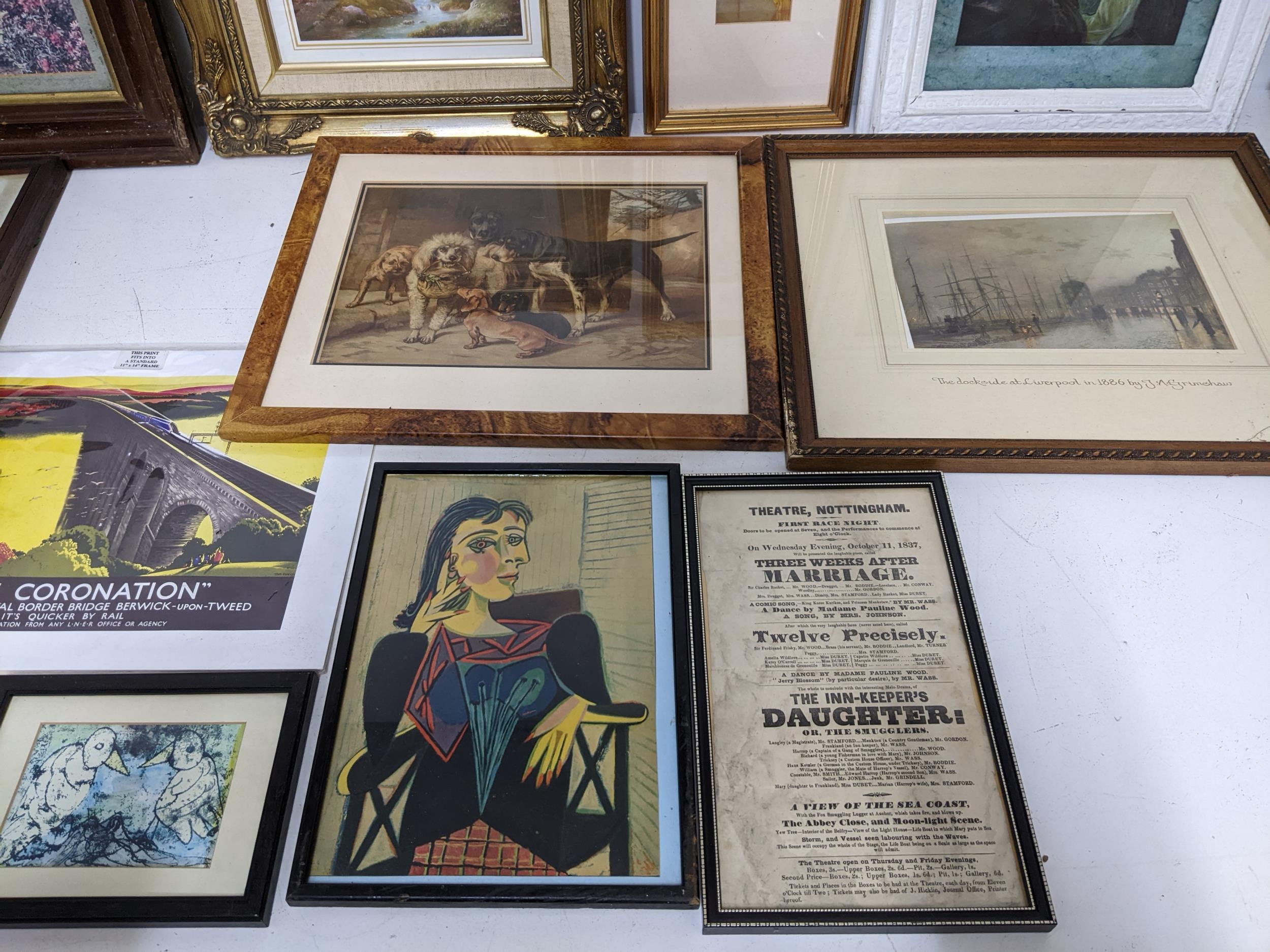 A mixed lot of prints to include a set of seven Cries of London prints, a theatre of Nottingham bill - Image 2 of 6