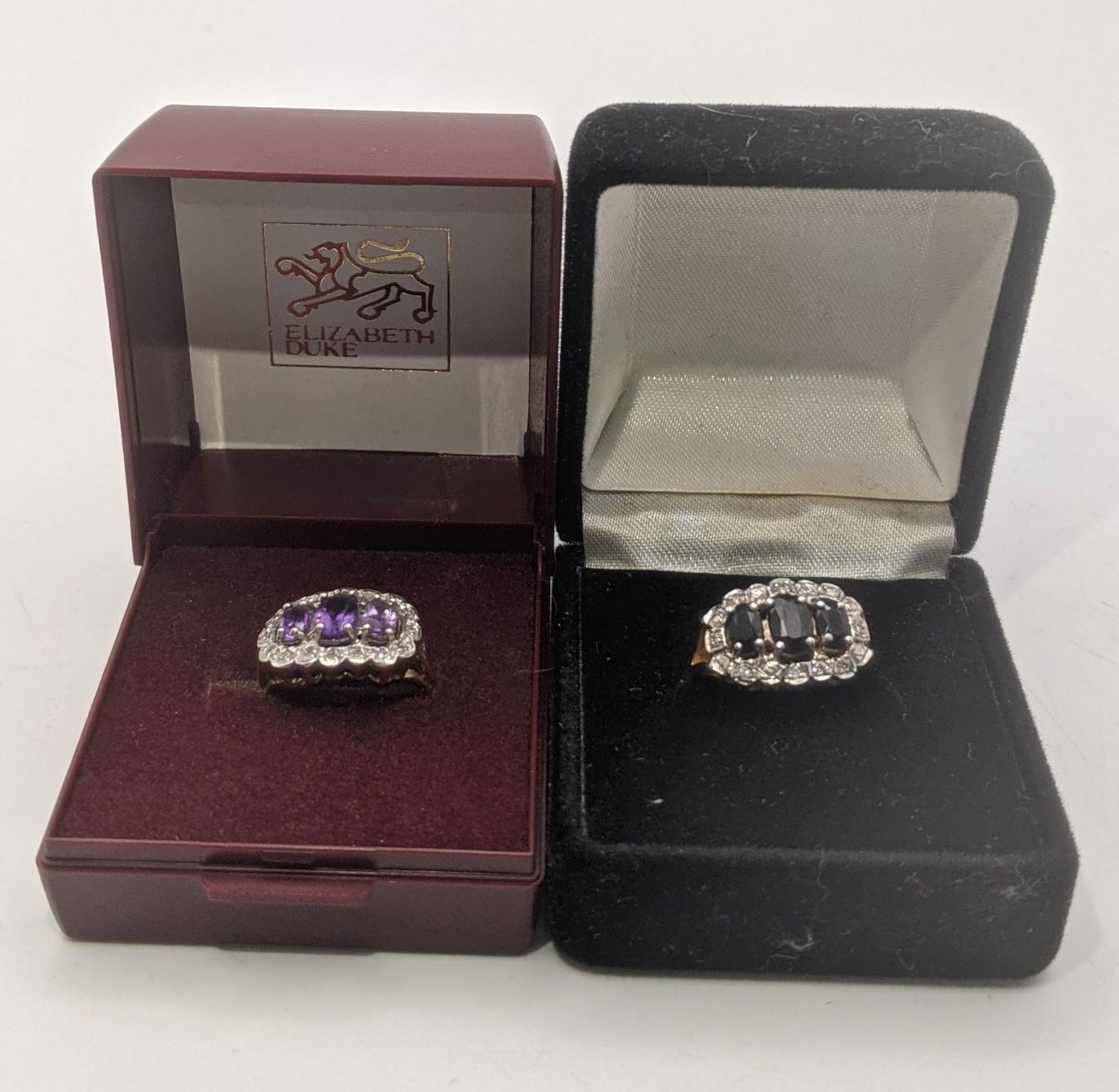 Two 9ct gold ladies rings to include a Diamond and sapphire ring, together with a diamond and - Image 3 of 3