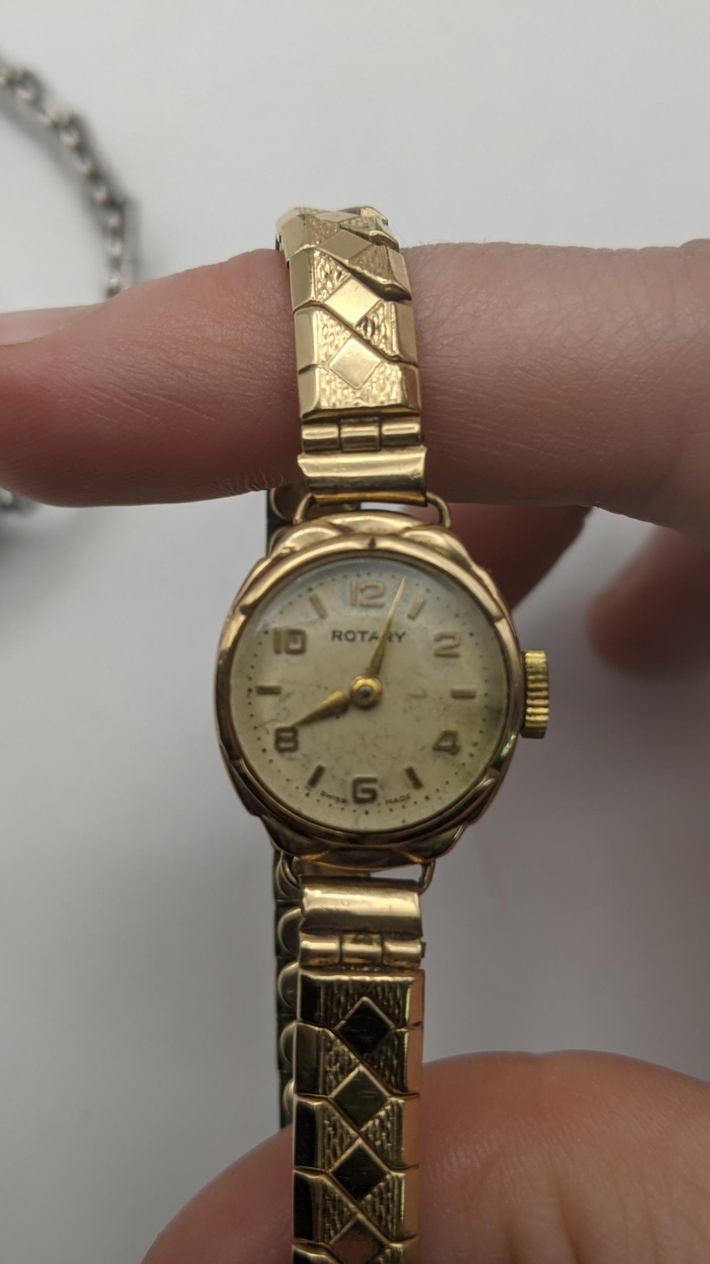 Two ladies wristwatches to include a 9ct gold Rotary watch on later expanding strap and one other - Image 2 of 4