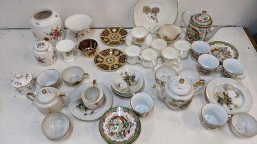 Ceramics to include a Royal Crown Derby 'Derby Posies', Romany cup and two plates, Japanese