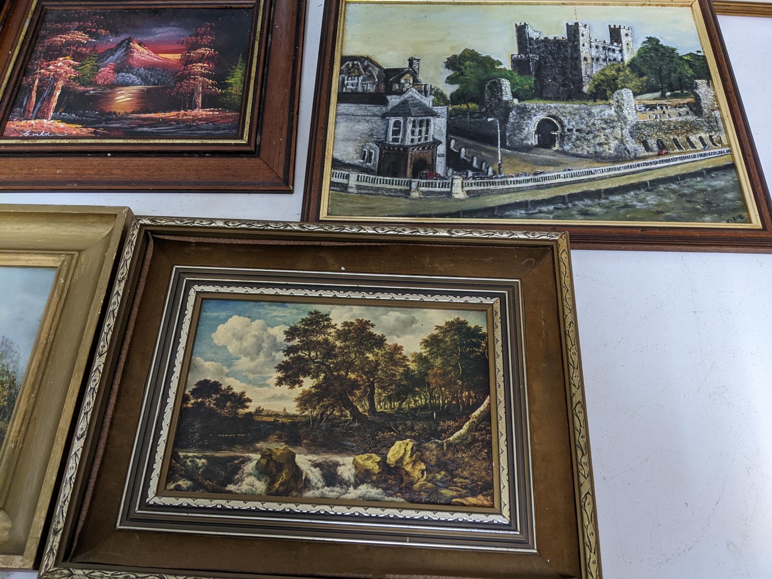 A mixed lot of framed pictures to include a watercolour of a coastal scene, signed G Tyler, two - Image 3 of 6