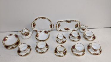 A Royal Albert Old Country Roses pattern part tea, coffee, breakfast set Location: If there is no