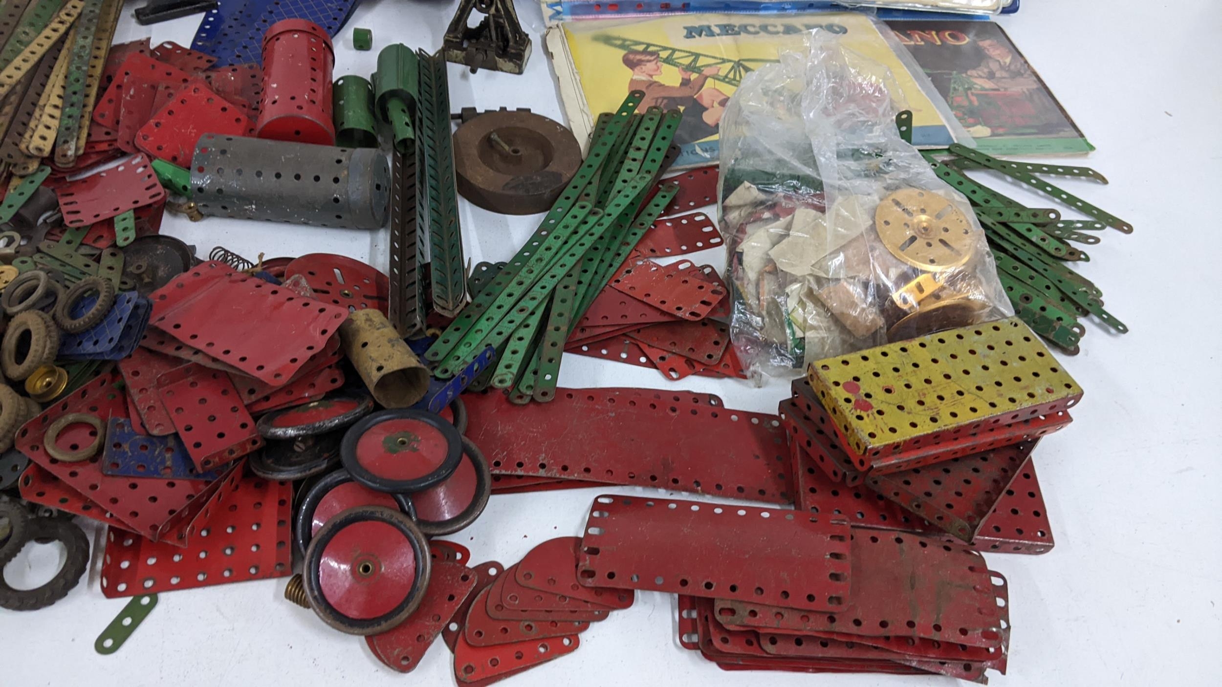 A large collection of loose Meccano to include parts for outfit No5 with instructions Location: If - Image 4 of 5