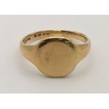 A 18ct gold signet ring 6.6g Location: If there is no condition report shown, please request