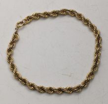 A 9ct gold rope twist style bracelet 4.9g Location: If there is no condition report shown, please