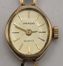 A 9ct gold Imado quartz ladies wristwatch on a 9ct gold bracelet total weight 8.5g Location: If