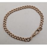 A 9ct gold watch chain bracelet with a bulldog clip 11.2g Location: If there is no condition