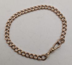 A 9ct gold watch chain bracelet with a bulldog clip 11.2g Location: If there is no condition