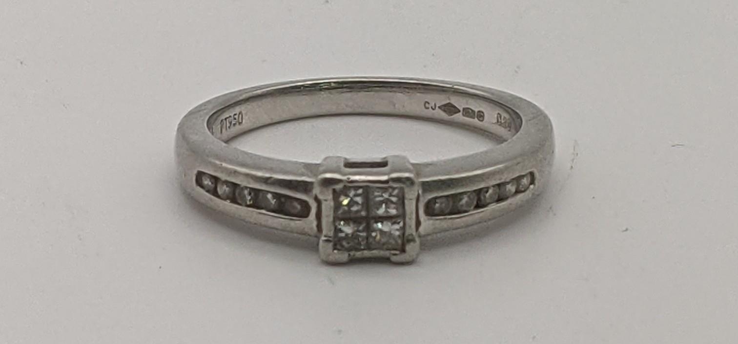 A platinum and diamond ring, 4.75g Location: If there is no condition report shown, please request
