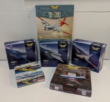 Five Aviation Archive diecast planes to include a Hawker Hunter Mk6 4FTS 1973 and a Vickers Viscount