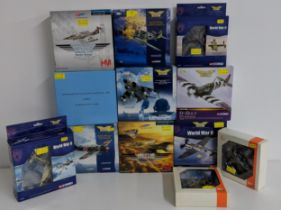 Eight Corgi model planes, two HM Air power series and two ixo junior models ' The Aviation