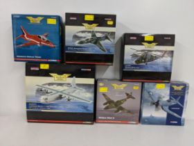 Six Corgi Models of military planes from The Aviation Archive to include, British Aerospace Hawk T.