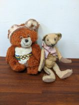 HM Bears - a replica 1903 teddy handmade by Iris & Ches Chesney and Russian Olympic mascot bear