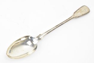 A Victorian silver serving spoon, by William Eaton, hallmarked London 1841, in the fiddle pattern,