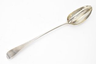 A George III silver gravy strainer spoon, by George Smith (III) & William Fearn, London 1790,