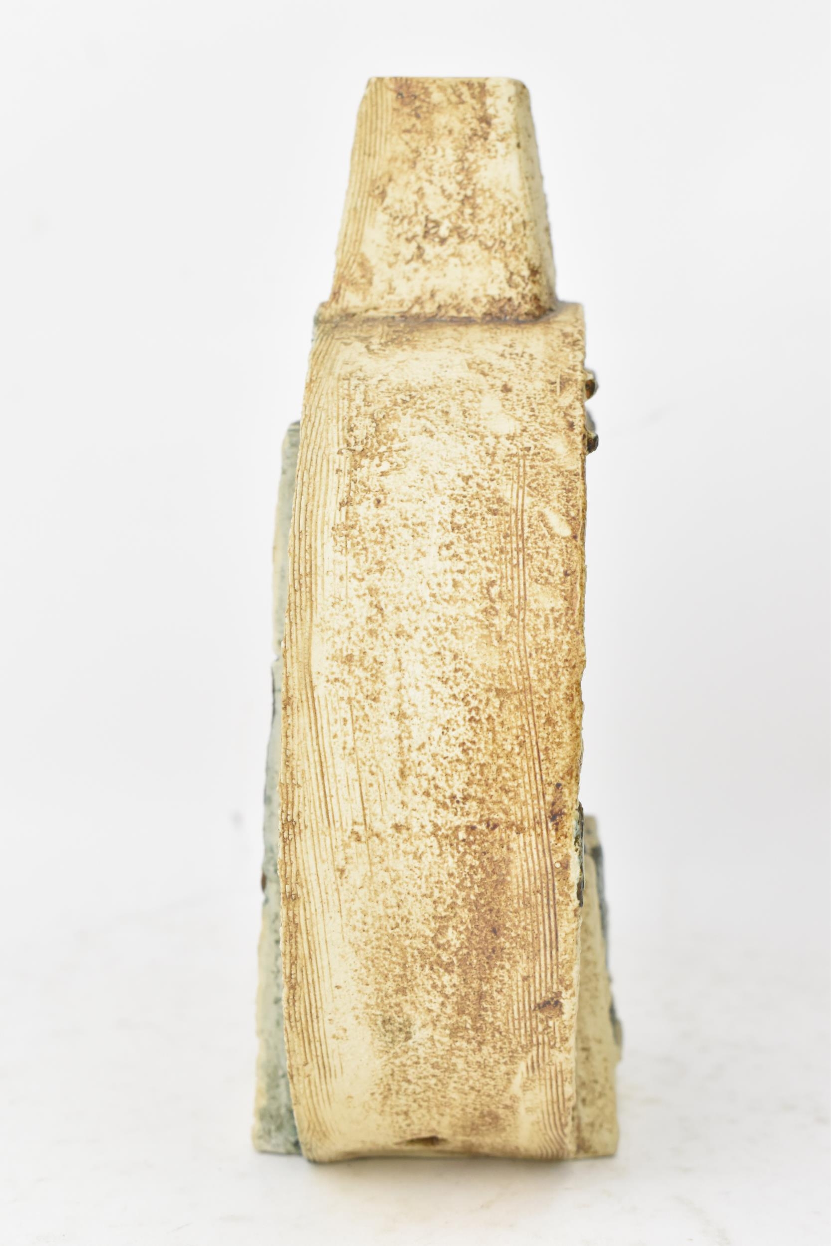 A Troika pottery lamp base, possibly by Alison Brigden, of circular form, both sides with incised - Image 4 of 6