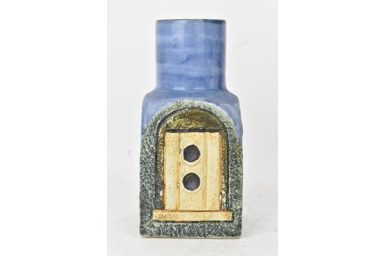 A Troika pottery spice jar by Tina Doubleday, the four sides with incised geometric designs on a - Image 2 of 7