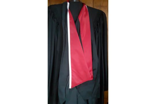 An Ede & Ravenscroft black university gown and hood with Ravenscroft suit carrier. Location:Rail - Image 2 of 6