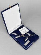 A Cased Sterling Silver Metaxa Olive Branch, Reward of Olympic Games Symbol of Peace and Friendship