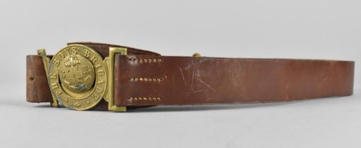 A Vintage Boys Brigade Brass Mounted Leather Belt