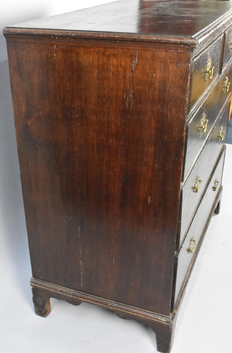 A 19th Century Oak Chest of Three Long and Two Short Drawers on Bracket Feet, 105x53x105cms High - Image 5 of 5