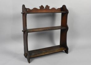 A Late 19th/Early 20th Century Oak Peg Jointed Open Backed Freestanding Three Shelf Bookcase, Fret