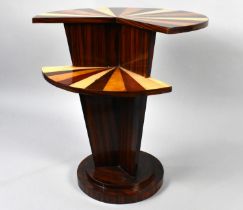 A Reproduction Art Deco Specimen Wood Table of Circular Stepped Form with Tapering Support, 64.