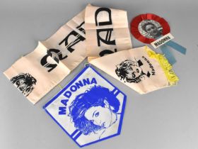 A Collection of Various c.1980s Madonna Ephemera to include Rosette, Banner, Etc