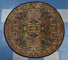 A Patterned Circular Rug, 120x126cms