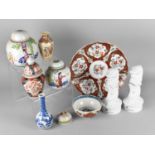 A Collection of Various Oriental Ceramics to comprise Chinese Ginger Jars, Imari Plate, Blue and