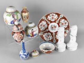 A Collection of Various Oriental Ceramics to comprise Chinese Ginger Jars, Imari Plate, Blue and