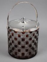 An Overlaid Glass and Silver Plate Mounted Ice Bucket