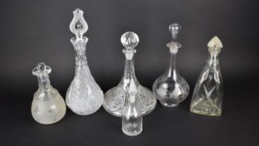 A Collection of Various 19th and 20th Century Decanters, Condition Issues